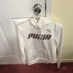 PUMA White Classic logo hoodie